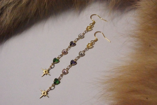 colourful heart earrings